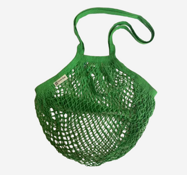 Organic Net Bag with Long Handles: Apple Green 