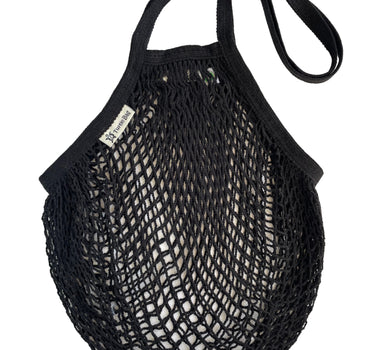 Organic Long Handled String Bag in black