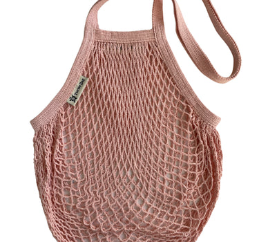 Organic Long Handled String Bag in Pink