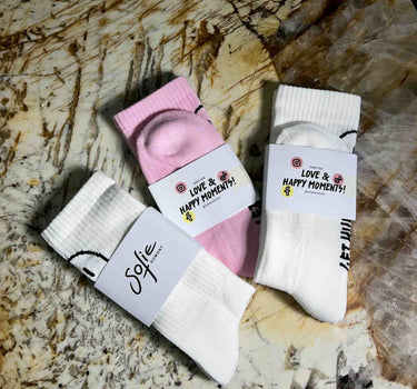 Smiley Socks in pink 